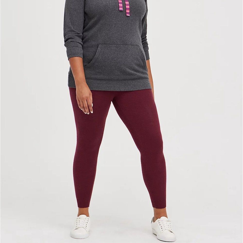 Torrid Platinum Sweater Legging - Wine 3X